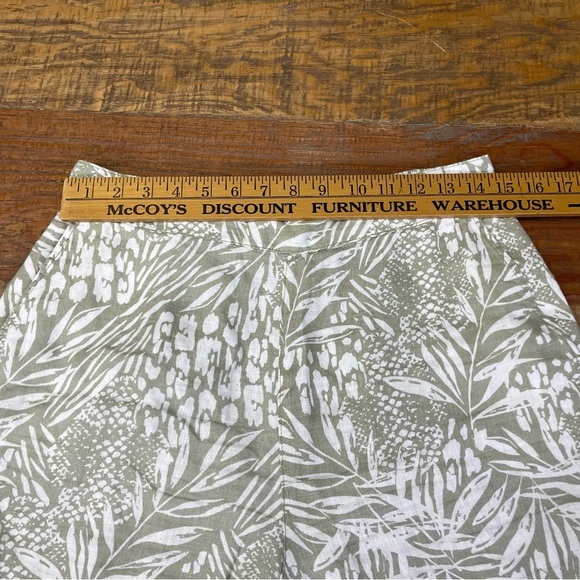 Christian Siriano Linen Wide Leg Pants Tropical Print High Waist Size M Vacation - Picture 4 of 10